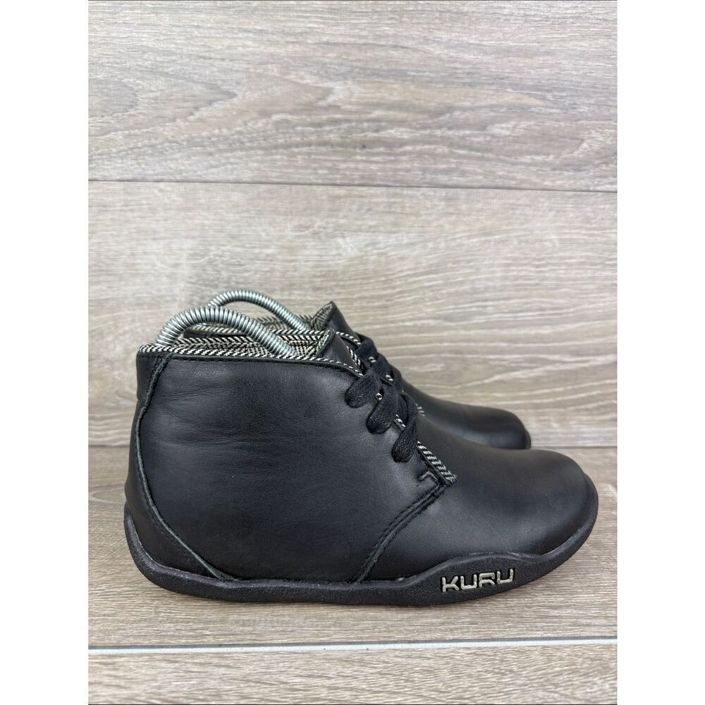 Kuru Aalto Women’s Sz 6.5 Black Leather Mid Top Lace Up Casual Chukka Ankle Boot